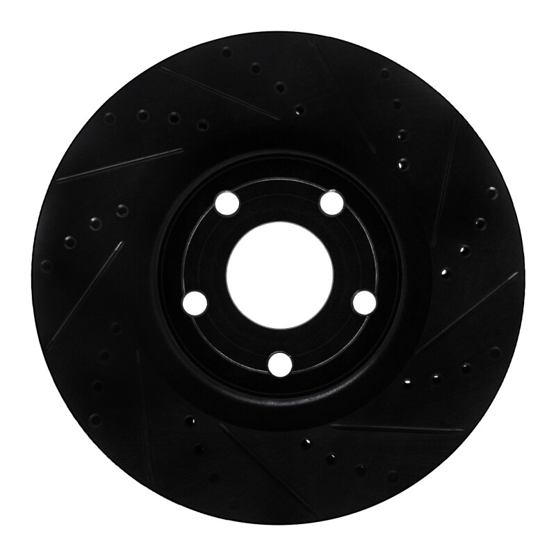 Ford Bronco Sport Brake Rotor (1) - Front Right - R1 Concepts - Drilled & Slotted - Black - `20-`25